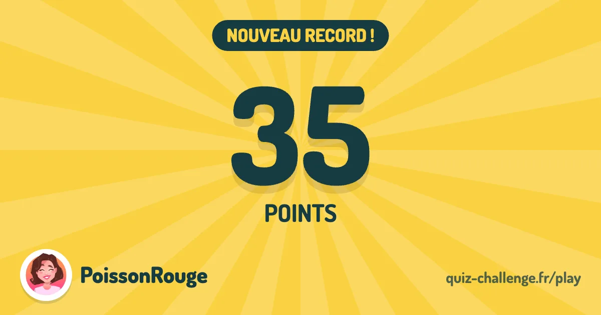 Image de score partagée : nouveau record, 35 points, par PoissonRouge